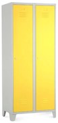 Dulap metalic, 80 x 50 x 190 cm, picioare fixe, încuietoare cilindrică, galben - ral 1023