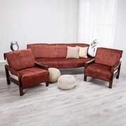 Cuverturi pentru canapea şi fotolii, ciocolată 3+1+1