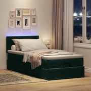 vidaXL Cadru de pat otoman cu saltea verde închis 90x190cm catifea