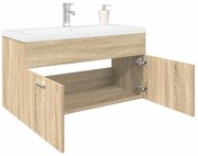 vidaXL Dulap pentru chiuvetă de baie, lavoar încorporat, stejar sonoma