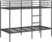 vidaXL Pat supraetajat fără saltea negru 100x190 cm oțel