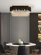 Candelabru modern cu cristale – 75x30 cm, culoare negru