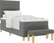 vidaXL Pat cu arcuri cu saltea Gri închis 80 x 200 cm țesătură