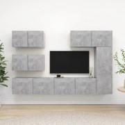 vidaXL Set de dulapuri TV, 6 piese, gri beton, lemn prelucrat