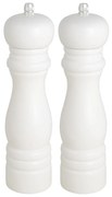 Set 2 rasnite din lemn albe pentru sare si piper WHITE