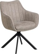 Scaun rotativ ASTON, grej/negru, stofa/metal, 61x58x86 cm