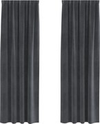 vidaXL Perdele opace 2 pcs Gri deschis 140 x 225 cm Catifea