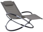 Outsunny Scaun Balansoar Zero-Gravity din Textilen, Design Ergonomic, Confort Superior, Gri, 154x80x84cm | Aosom Romania