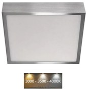 Plafonieră LED/21W/230 3000/3500/4000K 22,5x22,5 cm crom