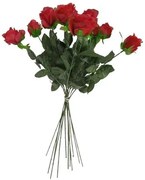 Buchet artificial de trandafiri roșii, 67 cm, 12buc