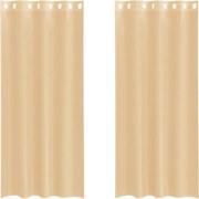 vidaXL Perdele Voile cu Oelii 2 buc Nisip