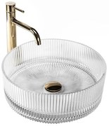 Lavoar pe blat Rea Ingrid sticla securizata rotund 36 cm transparent lucios