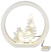 Decorație LED de Crăciun Om de zăpadă, diametru 15cm, alb cald