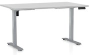 Masa inaltime reglabila OfficeTech B, 140 x 80 cm, bază gri, gri deschis