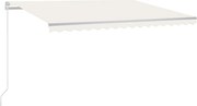 vidaXL Copertină retractabilă manual, crem, 450x300 cm