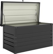 Outsunny Cutie de grădină metal 450L cutie pentru perne cu capac dublu perete 120 x 61 x 62 cm impermeabilă cu închidere Gri | Aosom Romania