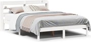 vidaXL Cadru de pat fără saltea, alb, 120x200 cm, lemn masiv pin