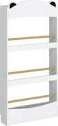 AIYAPLAY Bibliotecă Montessori pentru Copii 3-8 Ani, Ursuleț, cu 4 Polițe din Lemn, 50x15x97 cm, Alb | Aosom Romania