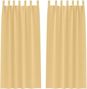 vidaXL Perdele Opaque cu Inel 2 pcs Bej 225 x 140 cm Poliester