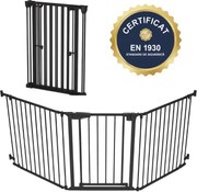 Gard de siguranta pentru copii si animale Kidizi Arven, 3 panouri modulare pliabile, portita cu deschidere in ambele sensuri si autoinchidere, design flexibil