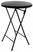 Masă de bar de grădină rotundă - aspect rattan 110 cm -negru