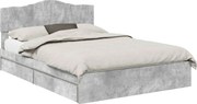 vidaXL Pat cu storage Gri din beton 150 x 200 cm Lemn compozit