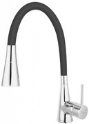 Zumba II - baterie stativa bucatarie cu pipa flexibila, neagra - BZA42B - Ferro