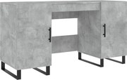 vidaXL Birou, gri beton, 140x50x75 cm, lemn compozit