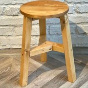 Scaun taburet Heidi , din lemn, culoare nuc ,45 cm