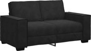 vidaXL Canapea cu 2 locuri, negru, 160x78x84 cm, catifea