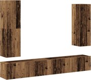 vidaXL Set dulap TV 4 piese montat pe perete lemn vechi lemn prelucrat