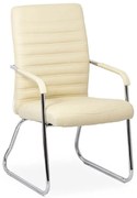 Scaun vizitator crem OFF 833 din piele ecologică cu aspect elegant