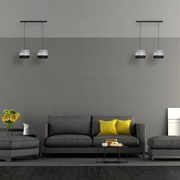 Lustră pe cablu HELEN 2xE27/15W/230V neagră/gri/argintie