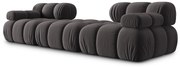 Canapea modulara 3 locuri, Bellis, Micadoni Home, BL, 188x188x70 cm, catifea, gri inchis