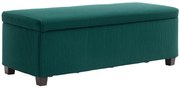 HOMCOM Banc de depozitare capăt de pat din catifea cotelată cu capac, pentru salon, cameră, intrare, 112 x 42 x 40 cm, verde | Aosom Romania