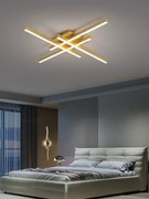 Lustra LED Holly One Cu Telecomanda, 3 Tipuri De Lumina, Intensitate Reglabila, 66W, Gold