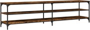 vidaXL Comodă TV, stejar fumuriu, 200x30x50 cm lemn prelucrat și metal
