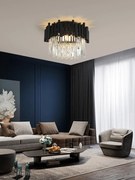 Candelabru modern cu cristale – 40 cm, culoare negru