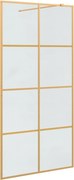 vidaXL Zid de duș walk-in Auriu 100 x 195 cm sticlă securizată