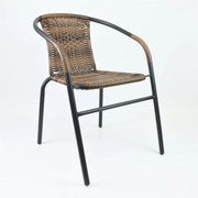 Scaun bistro de grădină, stivuibil, maro