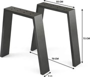 Picioare masa metal, Carpath Homs , Negru,55x70X72 cm