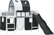 vidaXL Cadru de pat supraetajat pentru copii Alb și negru 75 x 190 cm