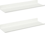 vidaXL Raft suspendat Pe perete 2 pcs Alb 30 x 9 x 2,5 cm Oțel