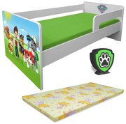 Pat copii Paw Patrol P1L 2-6 ani cu paravane detasabile/interschimbabile + saltea Basic + Lampa veghe