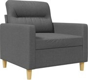 vidaXL Fotoliu canapea, gri închis, 60 cm, material textil