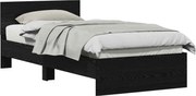 vidaXL Cadru de pat Stejar Negru 90 x 200 cm Lemn compozit