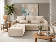 Canapea coltar extensibil ZENOVA 220 x 140 cm, reversibila – crem
