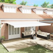 vidaXL Cortina Retractabilă cu Manual 600 × 350 cm Alb