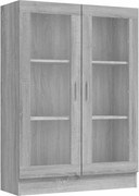 vidaXL Dulap vitrină, gri sonoma, 82,5x30,5x115 cm, lemn prelucrat