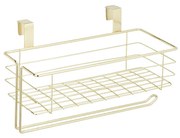 Cos de sarma suspendat cu suport pentru rola de bucatarie  Auriu  31 x 17 x 18 cm